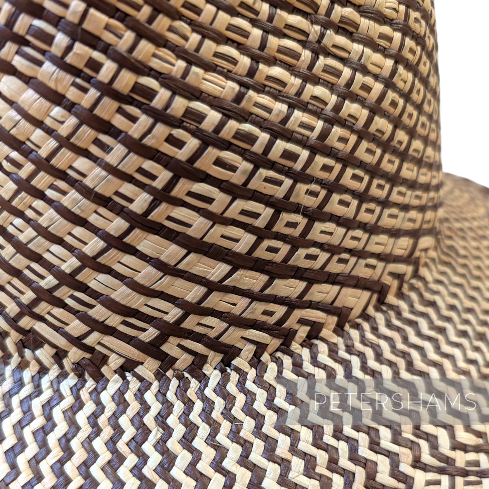 Imperfect Partially Blocked Grid Pattern Vintage Ecuador Panama Straw ...
