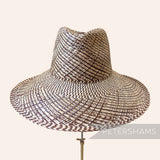 Imperfect Partially Blocked Grid Pattern Vintage Ecuador Panama Straw Capeline - 12.5"