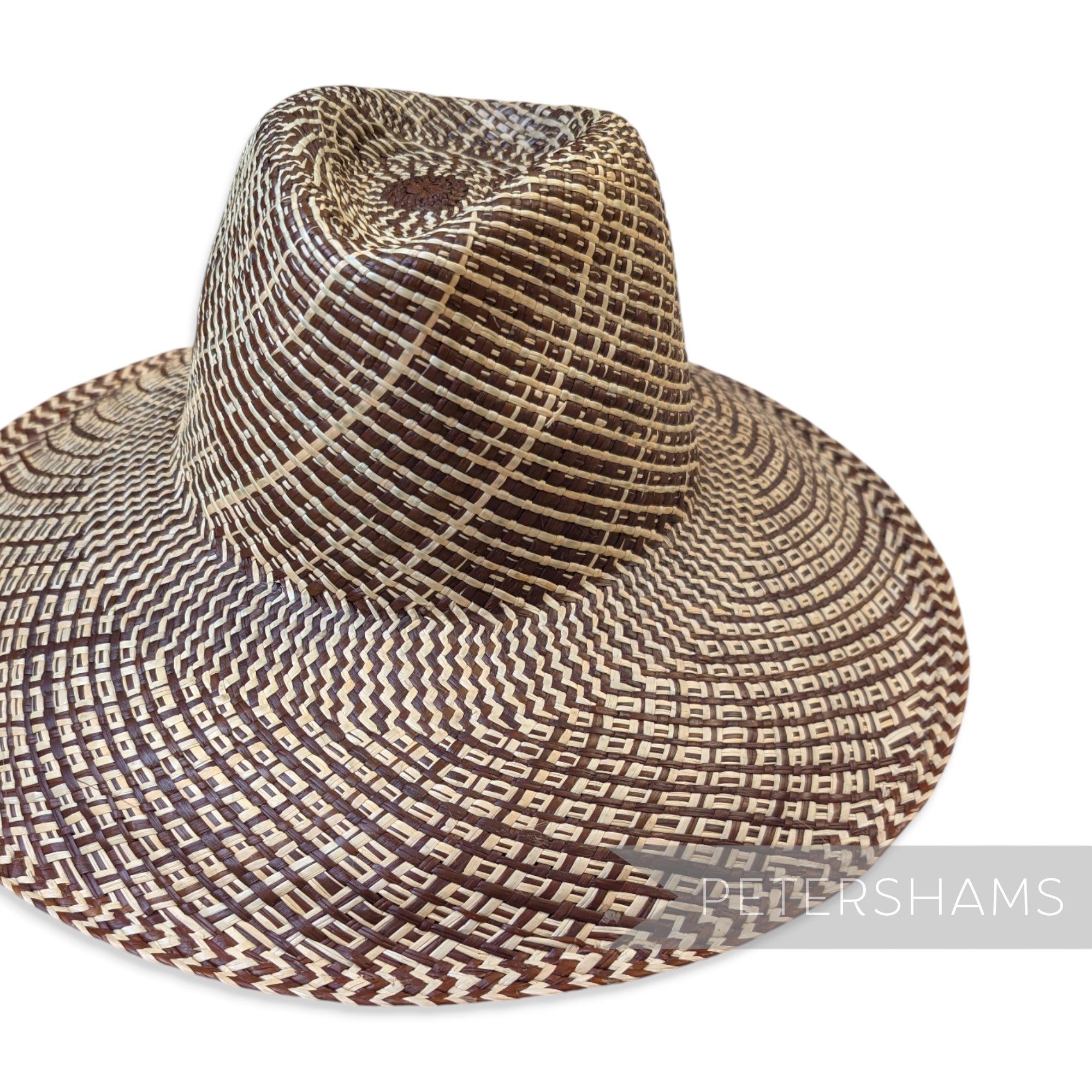 Imperfect Partially Blocked Grid Pattern Vintage Ecuador Panama Straw ...