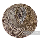 Imperfect Partially Blocked Grid Pattern Vintage Ecuador Panama Straw Capeline - 12.5"