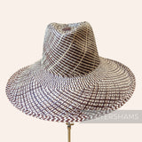 Imperfect Partially Blocked Grid Pattern Vintage Ecuador Panama Straw Capeline - 12.5"