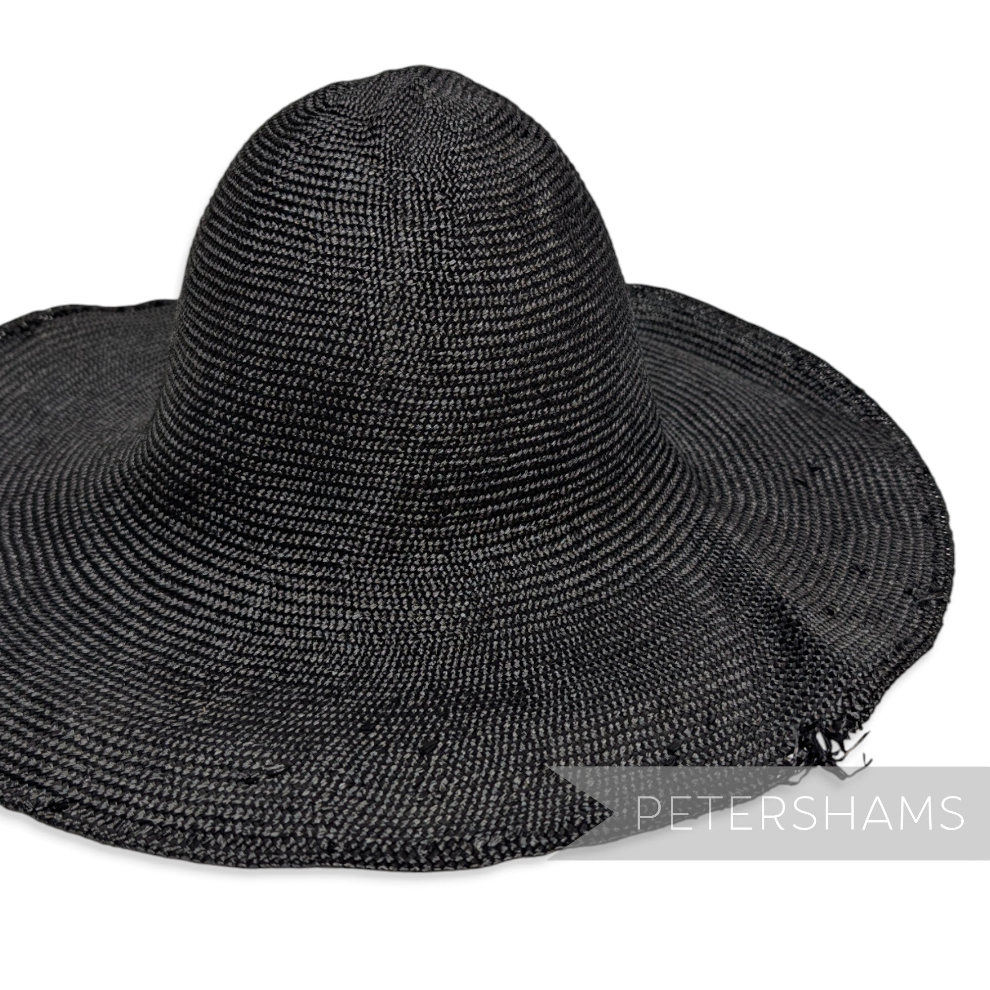 Imperfect Laminated Raffia Black Capeline 11