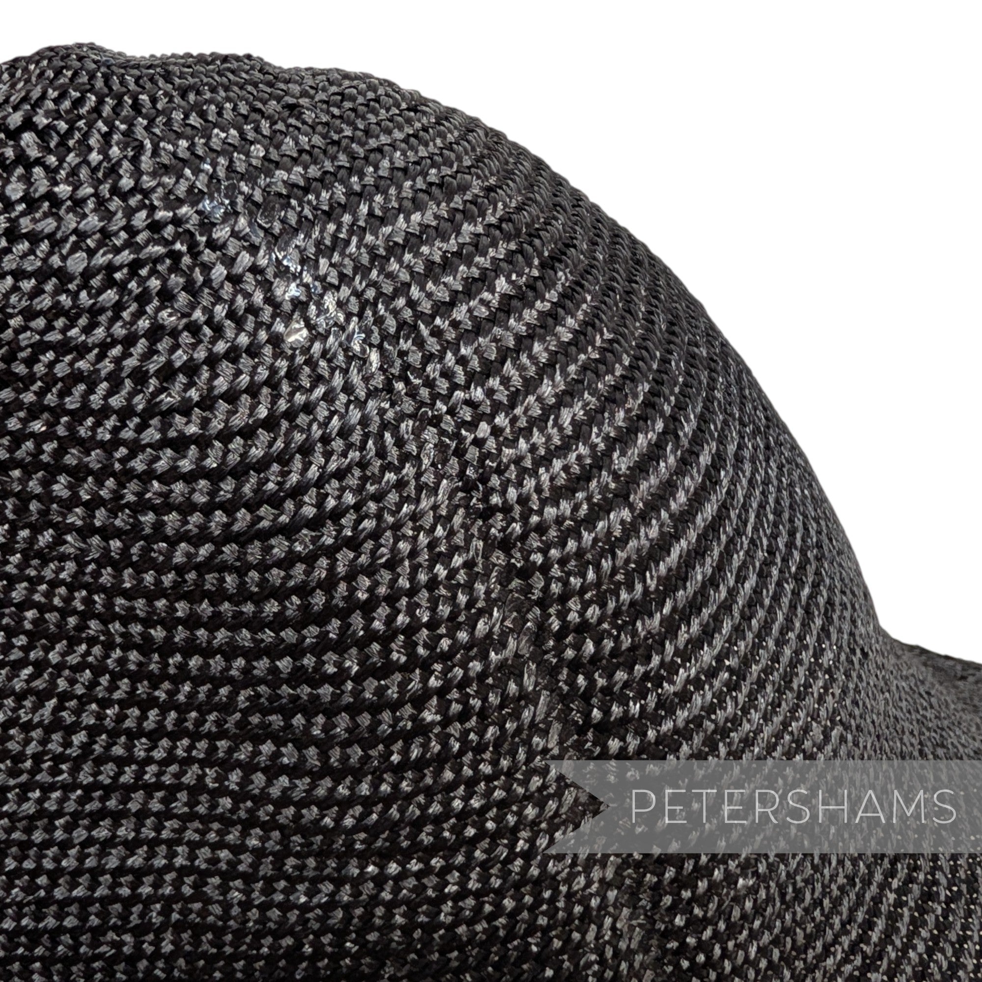 Imperfect Laminated Raffia Black Capeline 11