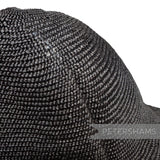 Imperfect Laminated Raffia Black Capeline 11"