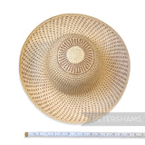 Imperfect Dash Pattern Vintage Ecuador Panama Straw Capeline Hat Body - 11.5"