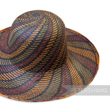 Imperfect Mega Swirl Pattern Vintage Ecuador Panama Straw Capeline Hat Body - 12"