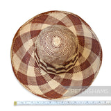 Imperfect Flower Check Vintage Ecuador Panama Straw Capeline Hat Body - 11.5"