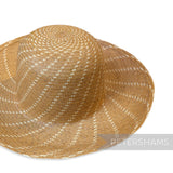 Imperfect Double Dash Swirl Vintage Ecuador Panama Straw Capeline Hat Body - 11"