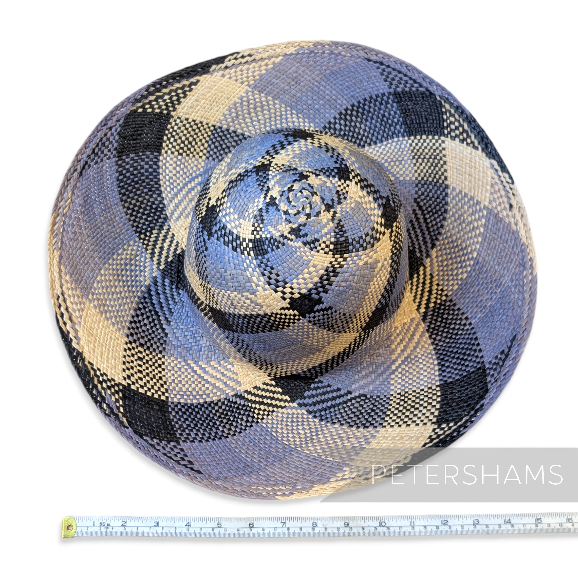 Imperfect Double Swirl Vintage Ecuador Panama Straw Capeline Hat Body - 11.5"