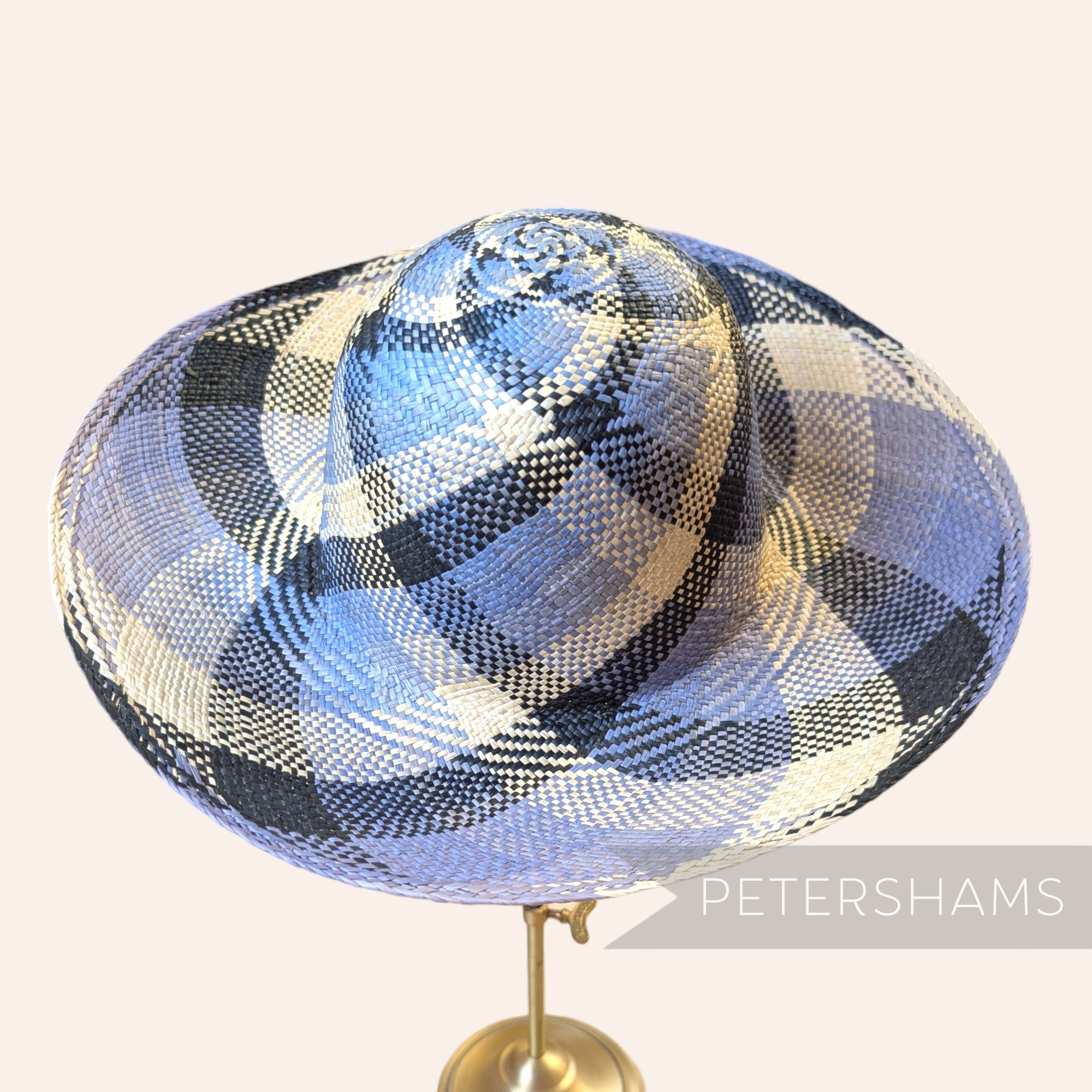 Imperfect Double Swirl Vintage Ecuador Panama Straw Capeline Hat Body - 11.5"
