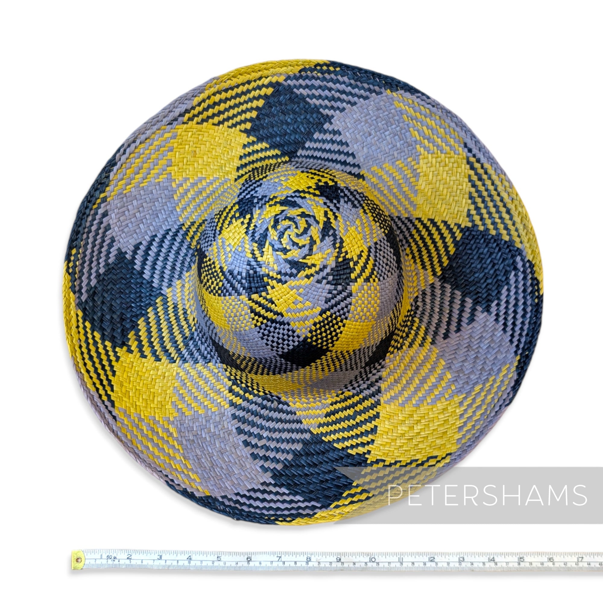 Imperfect Double Swirl Vintage Ecuador Panama Straw Capeline Hat Body - 12"