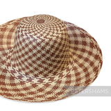 Imperfect Houndstooth Vintage Ecuador Panama Straw Capeline Hat Body - 11.5"