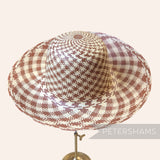 Imperfect Houndstooth Vintage Ecuador Panama Straw Capeline Hat Body - 11.5"