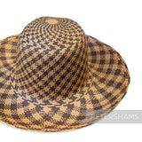 Imperfect Houndstooth Vintage Ecuador Panama Straw Capeline Hat Body - 11.5"