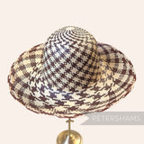 Imperfect Houndstooth Vintage Ecuador Panama Straw Capeline Hat Body - 11.5"