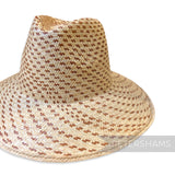 Partially Blocked Double Dash Circle Top Vintage Ecuador Panama Straw Capeline - 11"