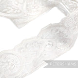 Swirly Cloud and Floral Pattern 6cm Vintage 1990's Sheer Lace - 1m