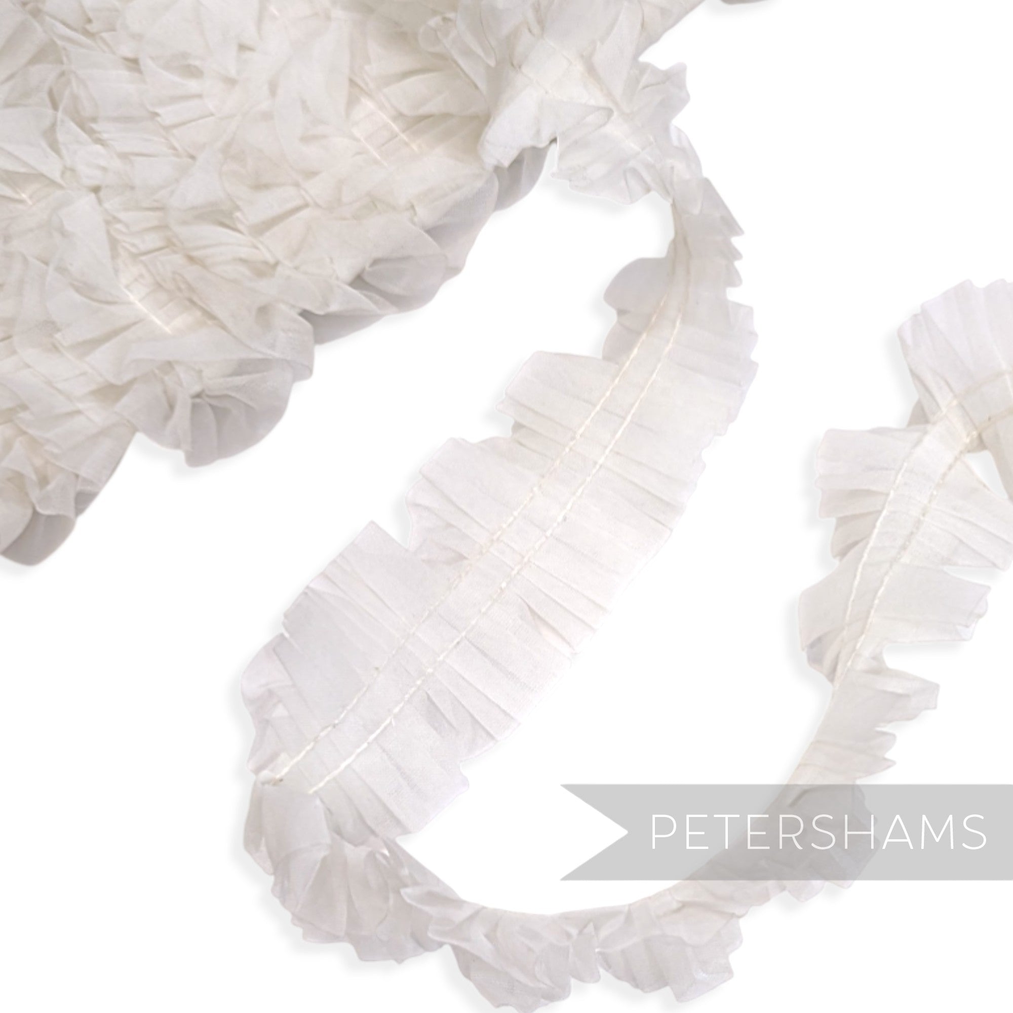 Frilly Box Pleat 6cm Vintage 1990's Nylon Tulle Trim - 1m