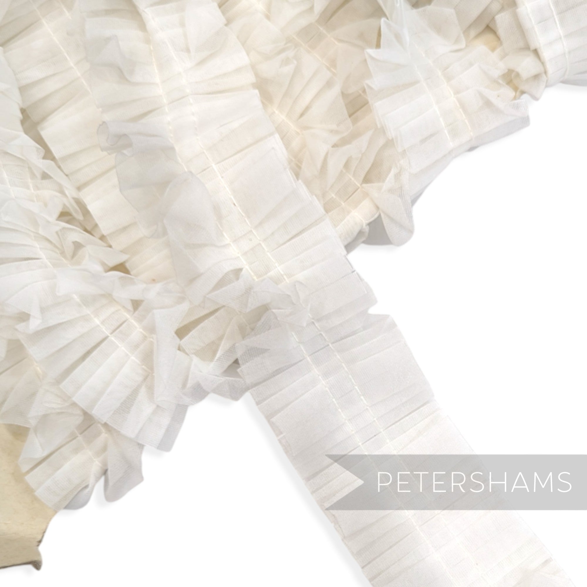 Frilly Box Pleat 6cm Vintage 1990's Nylon Tulle Trim - 1m