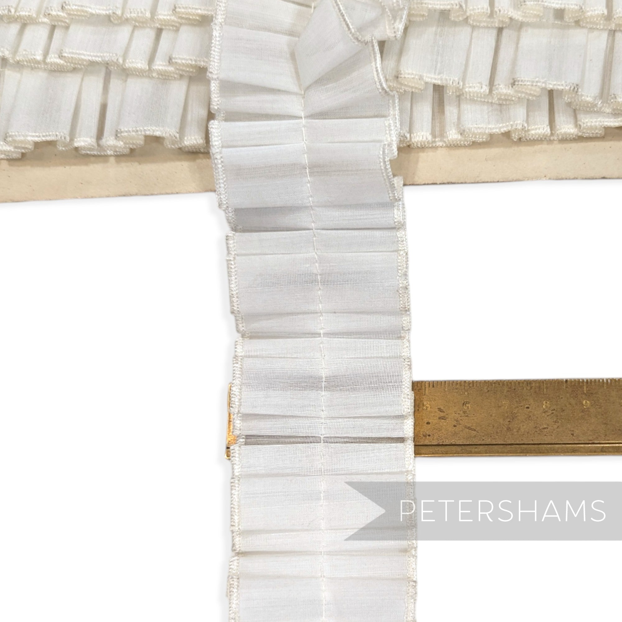 Box Pleated 44mm Vintage 1970's Cotton Trim - 1m
