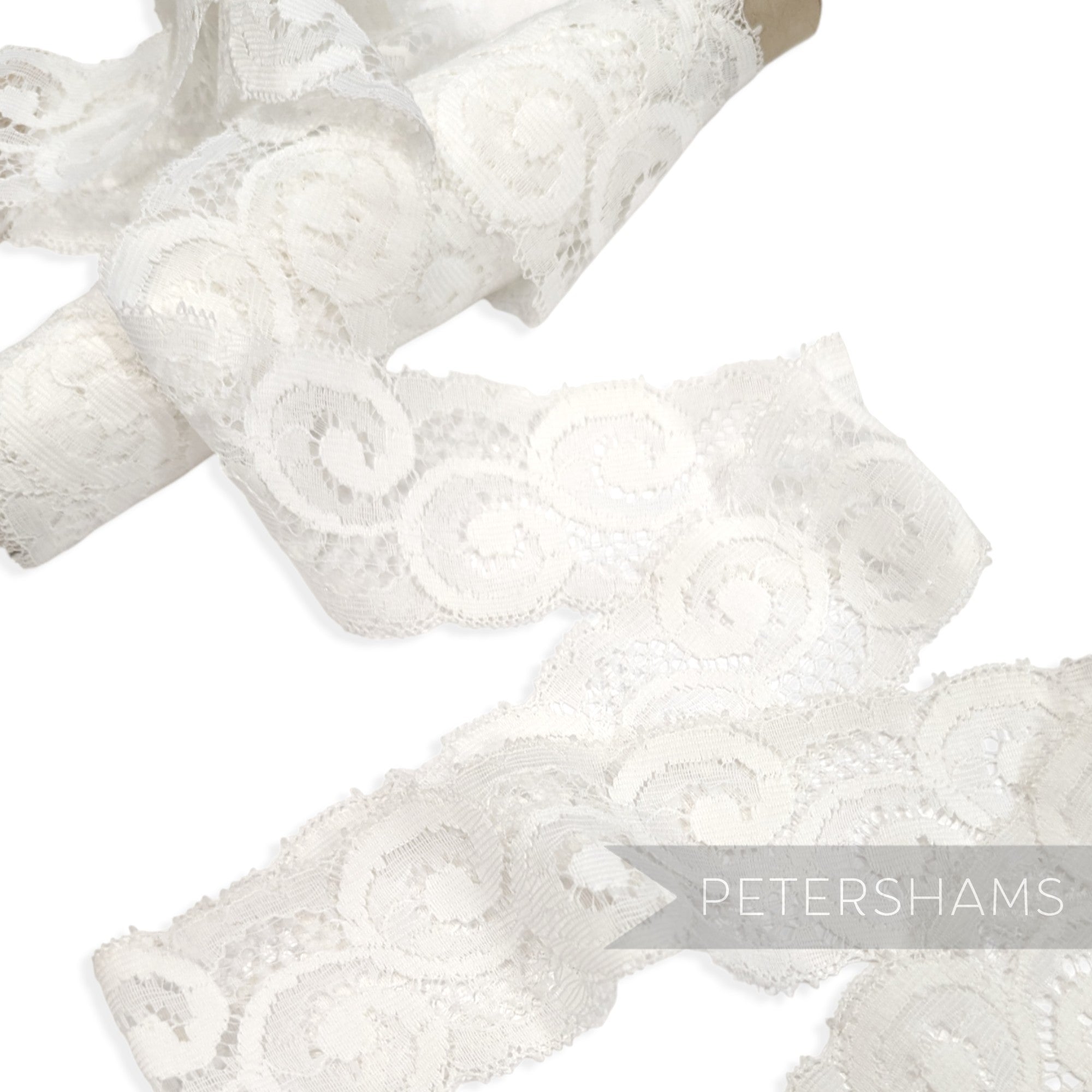 Swirly Scalloped Edge 50mm Vintage 1980's Floaty Lace - 1m