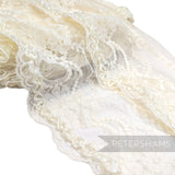 Extra Wide 20cm Tiered Sheer Floral Scalloped Edge Lace - 1m