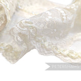 Extra Wide 20cm Tiered Sheer Floral Scalloped Edge Lace - 1m