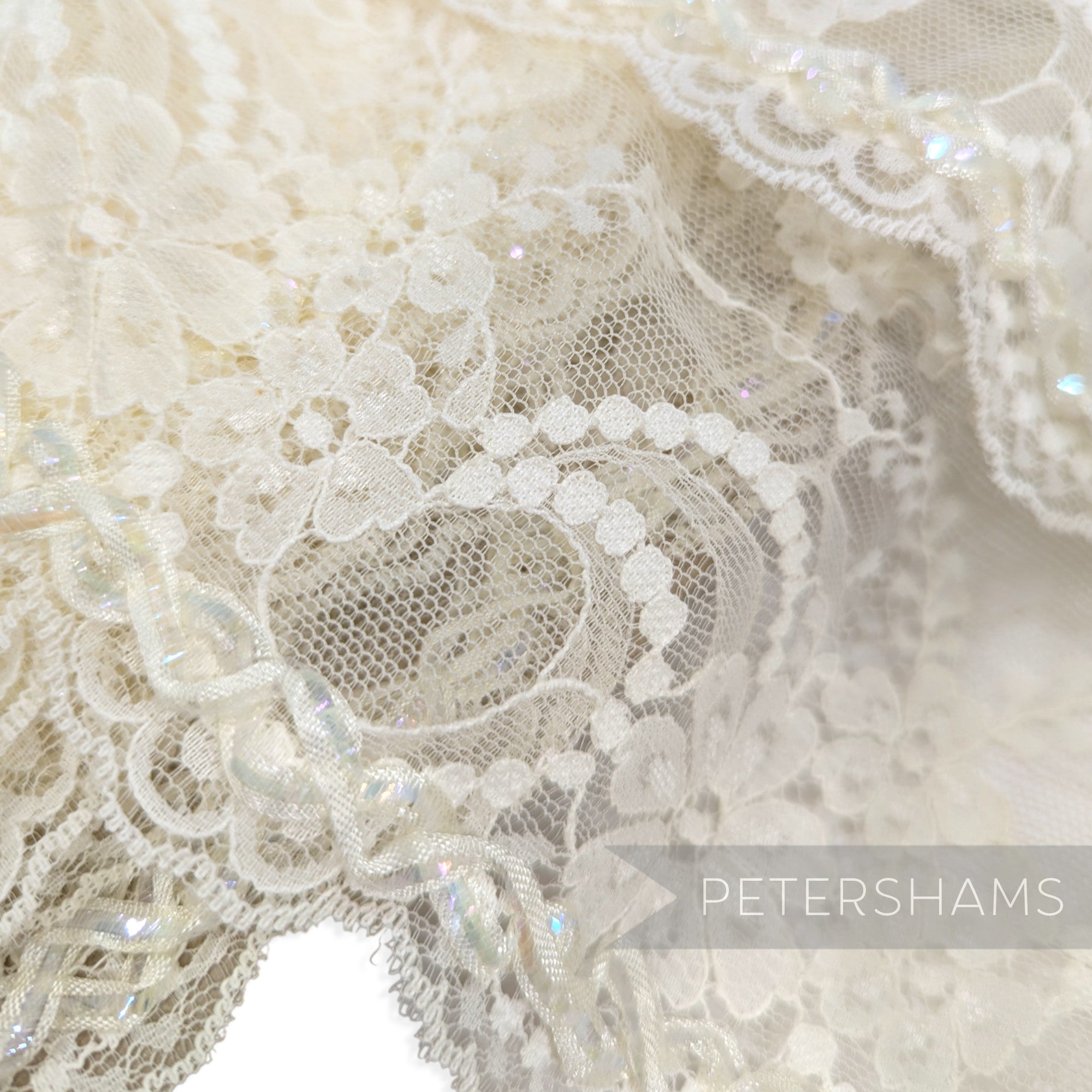 Extra Wide 20cm Tiered Sheer Floral Scalloped Edge Lace - 1m