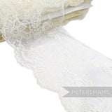 Extra Wide 15cm Climbing Rose with Scalloped Edge Sheer Lace - 1m