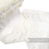 Extra Wide 15cm Climbing Rose with Scalloped Edge Sheer Lace - 1m