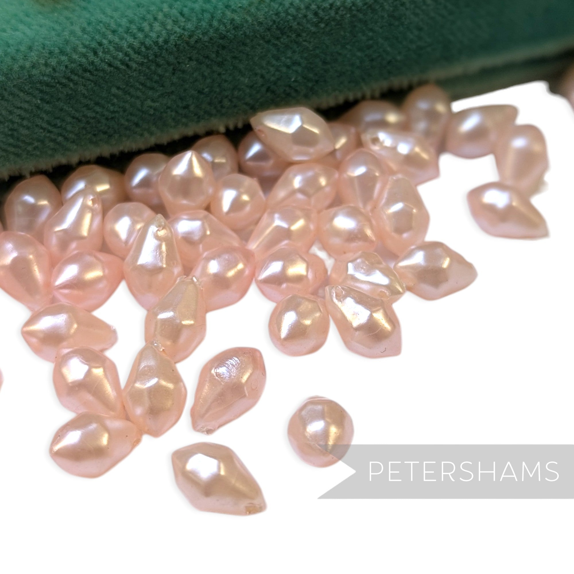 Vintage 1960/70's 10x6mm Plump Faceted Teardrop Bead - 72 Beads