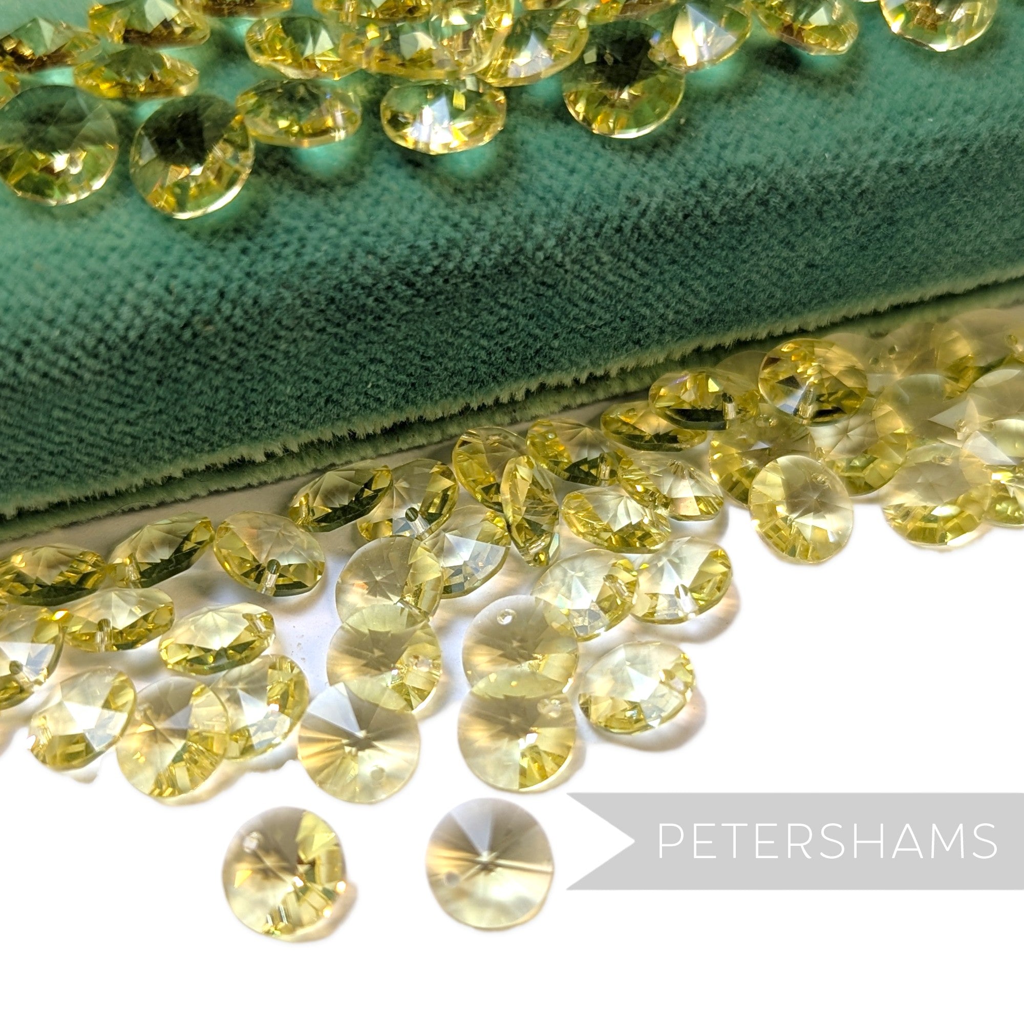 Vintage 1960/70's 8mm Glass Rivoli Shape 1-Hole Faceted Beads - 72 Pieces