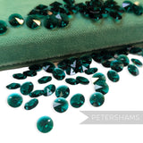 Vintage 1960/70's 8mm Glass Rivoli Shape 2-Hole Faceted Beads - 72 Pieces