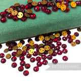 Vintage 1960/70's 4mm Glass 2-Hole Flatback Faceted Gems - 144 Pieces