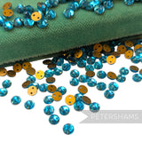 Vintage 1960/70's 4mm Glass 2-Hole Flatback Faceted Gems - 144 Pieces