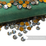 Vintage 1960/70's 6mm Glass 2-Hole Flatback Faceted Gems - 72 Pieces