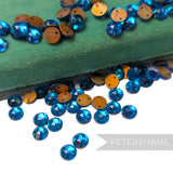 Vintage 1960/70's 7mm Glass 2-Hole Flatback Faceted Gems - 72 Pieces