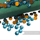 Vintage 1960/70's 7mm Glass 2-Hole Flatback Faceted Gems - 72 Pieces