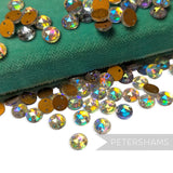 Vintage 1960/70's 7mm Glass 2-Hole Flatback Faceted Gems - 72 Pieces