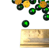 Vintage 1960/70's 9mm Glass 2-Hole Flatback Faceted Gems - 72 Pieces