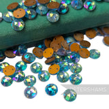Vintage 1960/70's 9mm Glass 2-Hole Flatback Faceted Gems - 72 Pieces