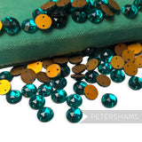 Vintage 1960/70's 9mm Glass 2-Hole Flatback Faceted Gems - 72 Pieces