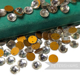 Vintage 1960/70's 9mm Glass 2-Hole Flatback Faceted Gems - 72 Pieces