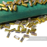 Vintage 1980/90's 8mm Glass Rectangle Crystals in Brass Setting - 72 Pieces