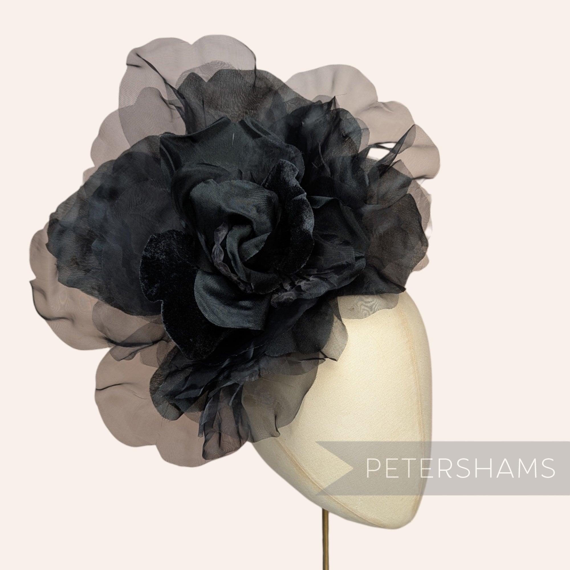 'Priscilla' Giant 25cm Velvet & Organza Millinery Flower