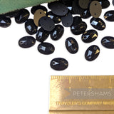 Vintage 1960/70's 10x7mm Glass 2-Hole Oval Flatback Faceted Gems - 72 Pieces