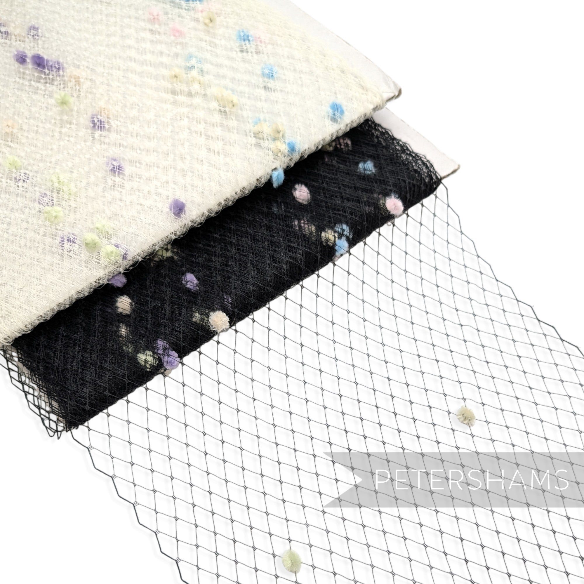 9 inch wide Pastel Dotted Veiling - 1m