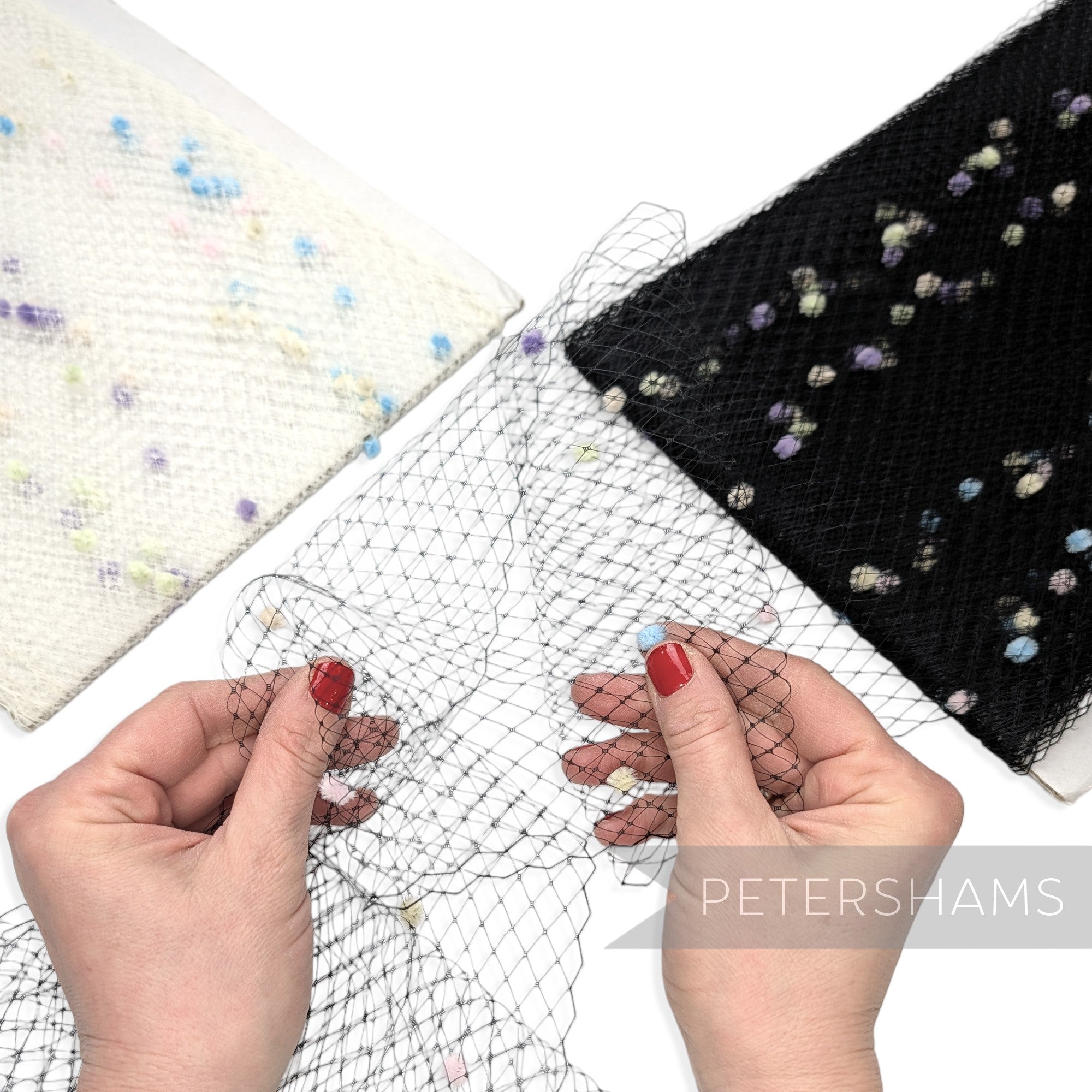 9 inch wide Pastel Dotted Veiling - 1m