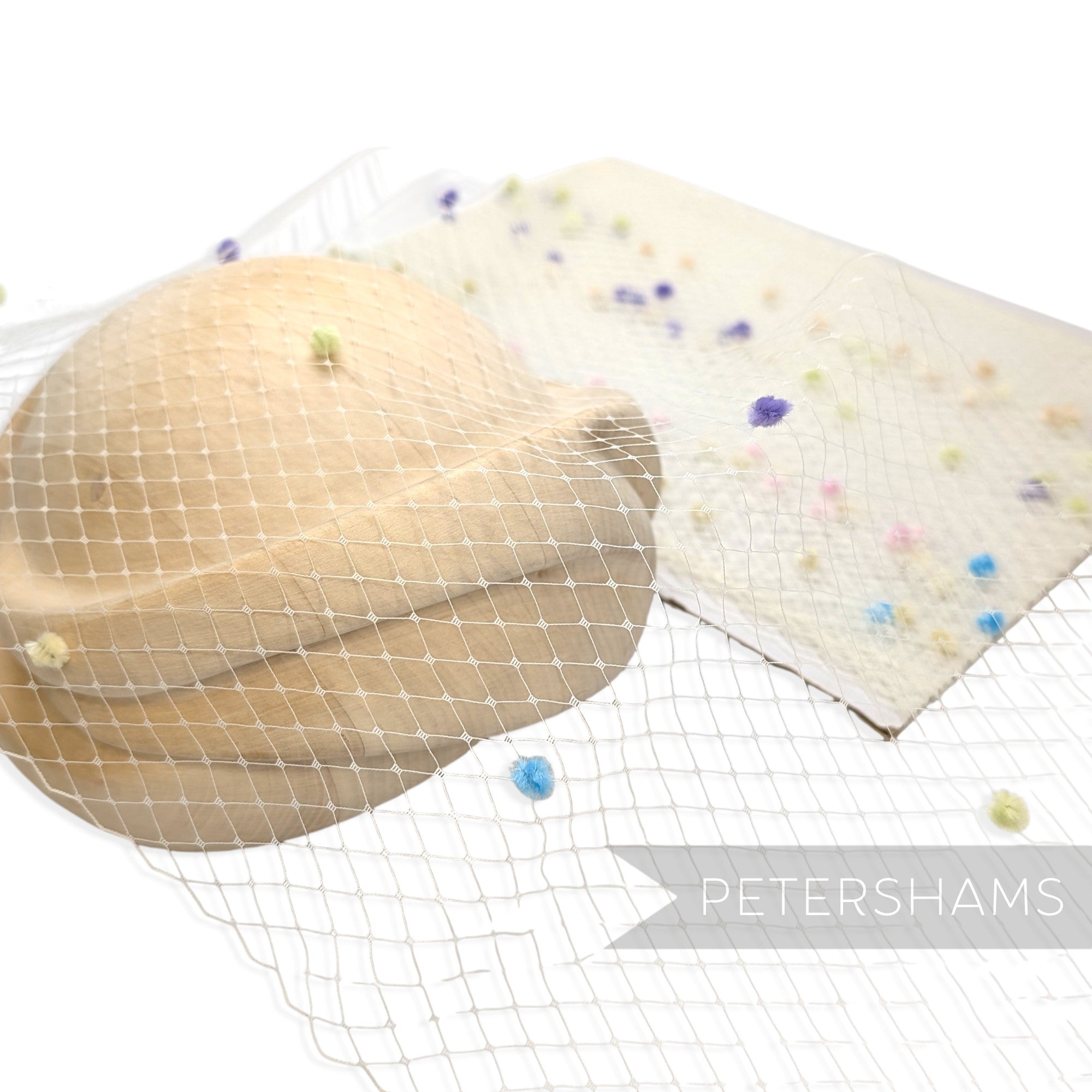 9 inch wide Pastel Dotted Veiling - 1m