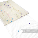 9 inch wide Pastel Dotted Veiling - 1m